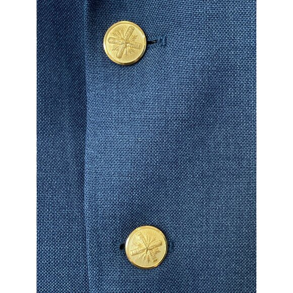 Vintage 70s Craig Scott Blazer Jacket Size 46R Double Button Blue Gold Business - Picture 3 of 8